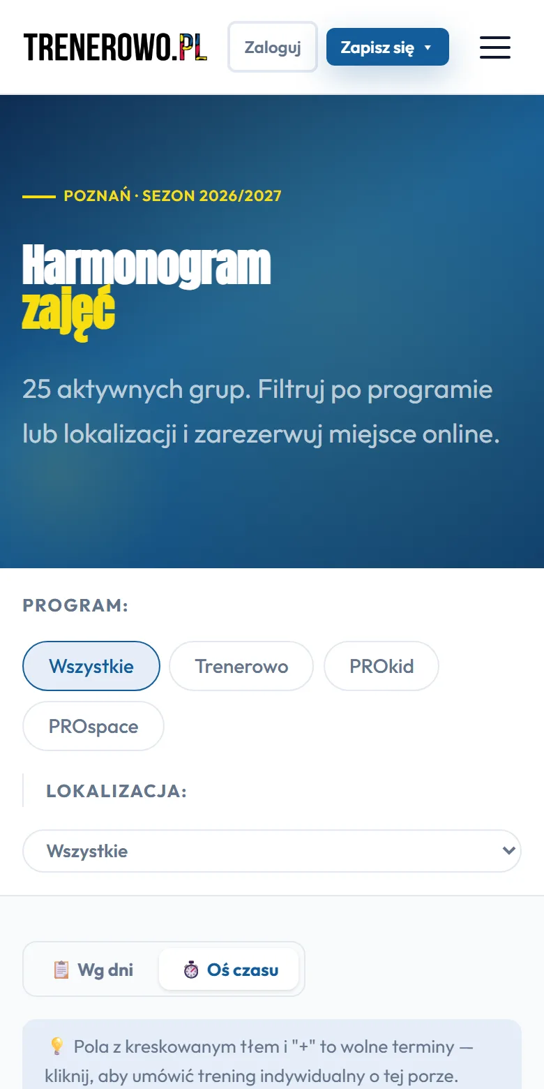 Harmonogram zajęć